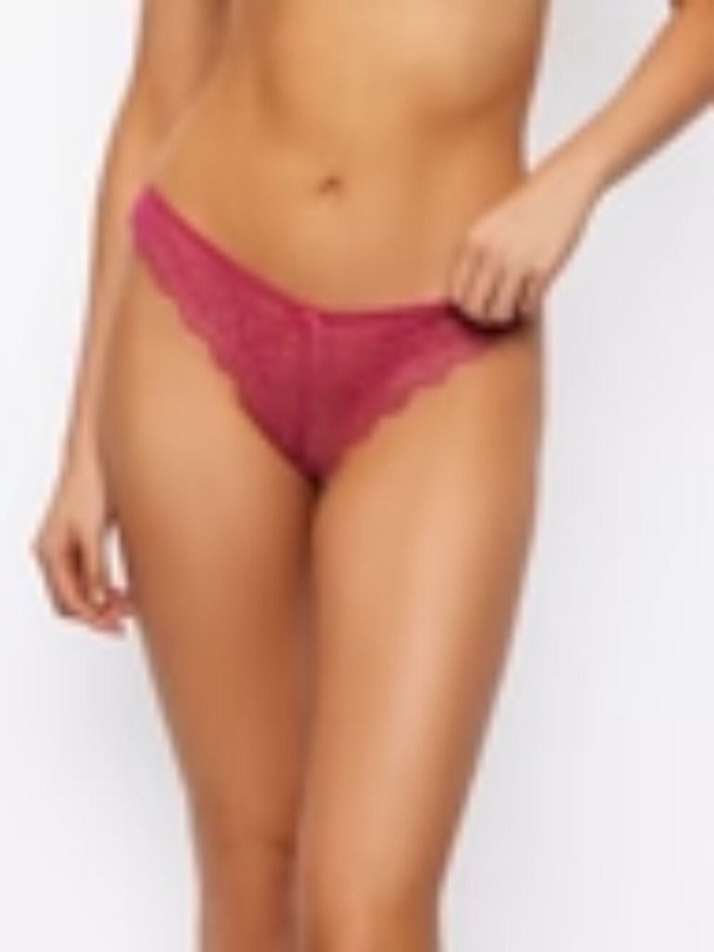 Frederick's of Hollywood Saffron Floral Lace Thong-Fuschia Purple-NWT